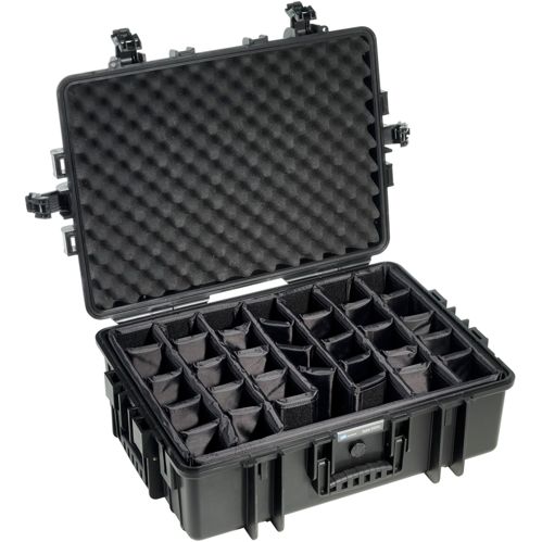B&W Outdoor Case Type 6500 schwarz mit Facheinteilung