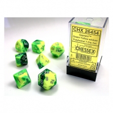 Chessex Würfel - Gemini Green-Yellow/silver (7-Würfelset) 292514