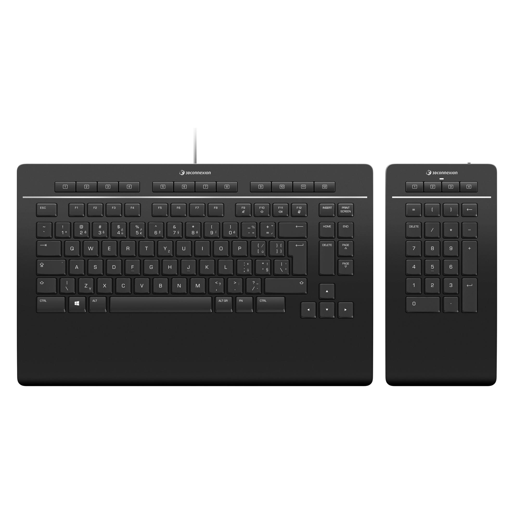 3Dconnexion Keyboard - Sada klávesnice a numerické podložky - USB - QWERTY (US, Kabelgebunden) (3DX-700099)
