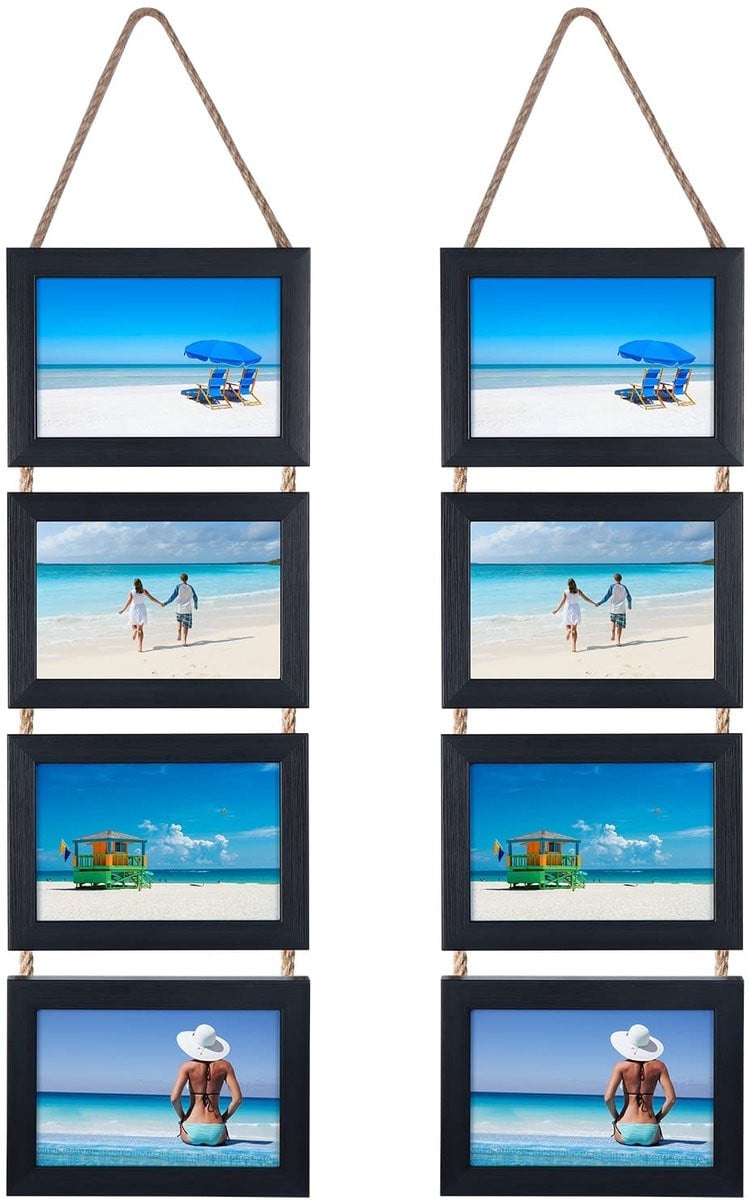 Hanging Collage Photo Frame Set - 10 x 15 cm Rustiek Wanddecoratie Zwart