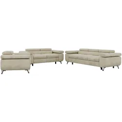 SITZGARNITUR PETER 1+2+3 - Beige Velvet