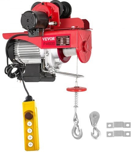 Vevor Elektrische lier met afstandsbediening, 1000 kg draagvermogen, rood