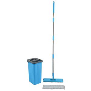 MSV Bodenwischer Touchless Mop Wischmopp, 100933, Flachwischer 35cm mit Wischbezug,Eimer & Schleuder