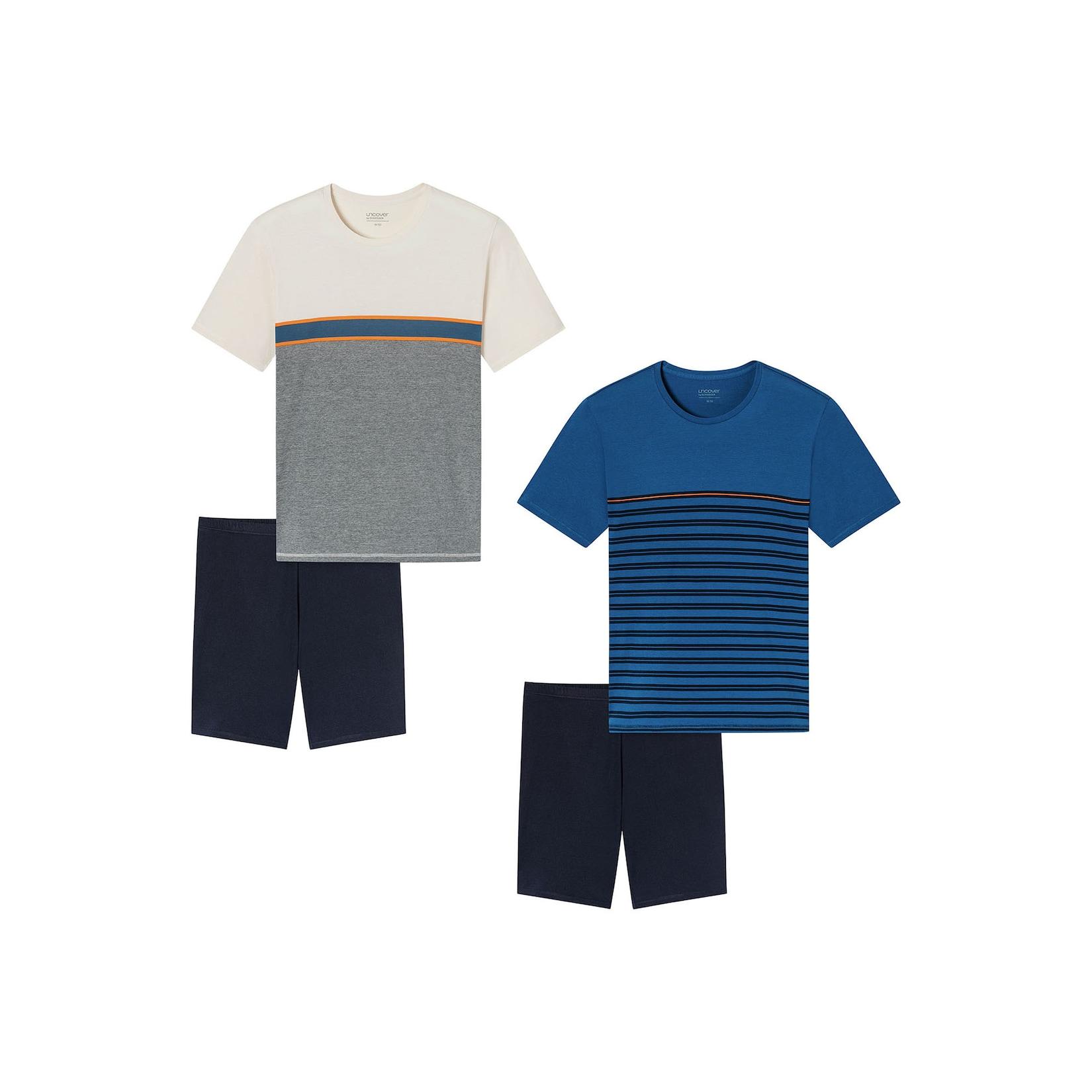 uncover by SCHIESSER Herren Schlafanzug Nightwear - kurz 2er Pack