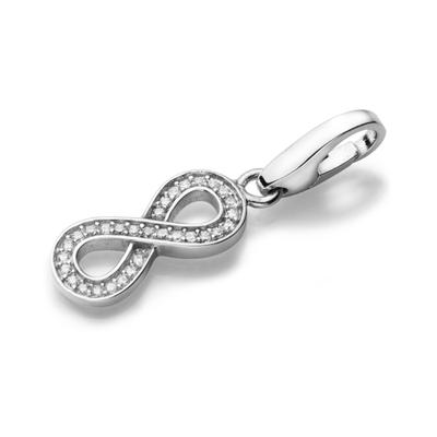 Charm-Einhänger "Infinity (Unendlichkeit) mit Zirkonia, Silber 925", silber, GIORGIO MARTELLO MILANO, Charms, Damen