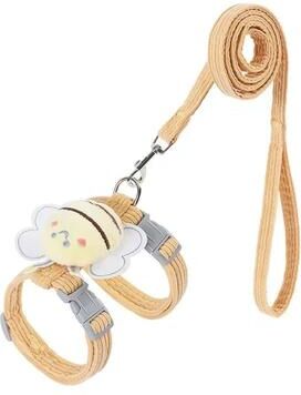 Uplift Treasures Adjustable Cartoon Bee Pet Harness Leash Set yellow m (4.5 7.5kg Of Pet)