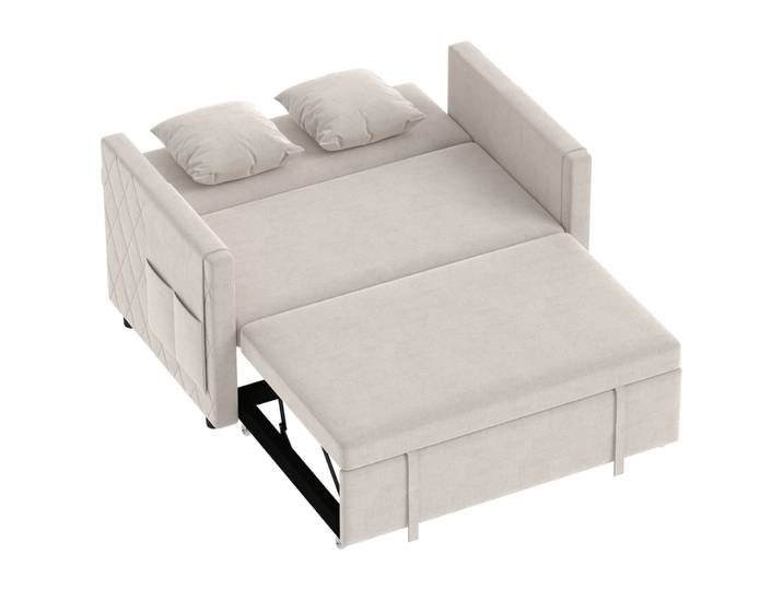 Canapé convertible 2 places clic clac velours hollandais beige