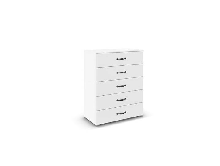 Rauch Möbel ADITIO, Kommode, Farbe Weiß, Breite 80 cm Highboard im Landhausstil, Cottage, 5 Schubladen, Soft-Close-Funktion, für Schlafzimmer, Gästezimmer, Wohnzimmer, Flur