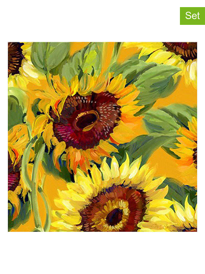 ppd 2er-Set: Servietten "Girasole Bouquet" in Gelb - 2x 20 Stück - onesize