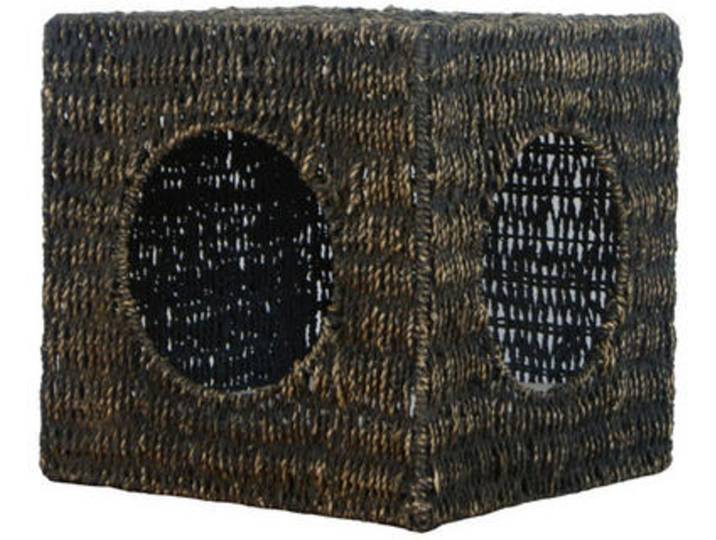 Tierhöhle, Schwarz, Metall, Naturmaterialien, 33x33x33 cm, Freizeit & Co, Tierbedarf, Tierzubehör