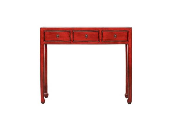 Yajutang antiker Desk Tisch Konsolentisch Beistelltisch mit DREI Schub rot