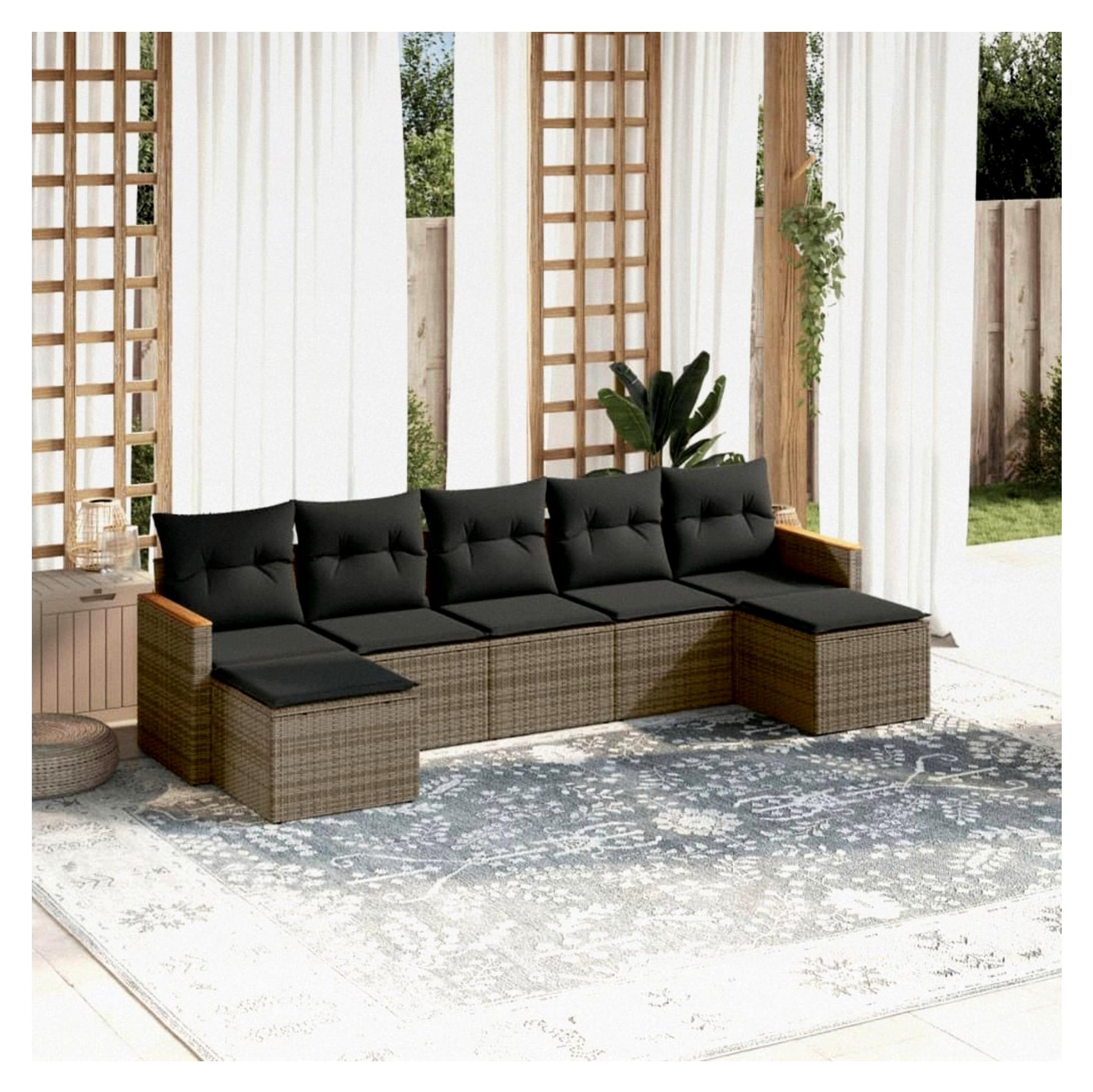 Gartenlounge Set mit Stauraum - XXL Rattan Sofa für den Außenbereich