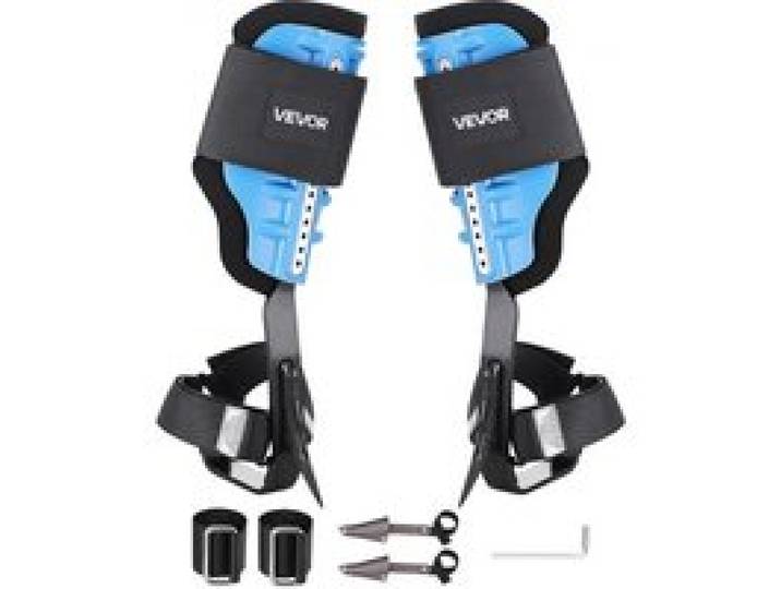 VEVOR Baumkletter Spikes, Baumkletterausrüstung mit Gurten & Polsterung, Tragkraft 159 kg, robuste Baumspikes, 39–44 cm höhenverstellbar Kletterausrüstung für Obsternte & Jagd, Hellblau
