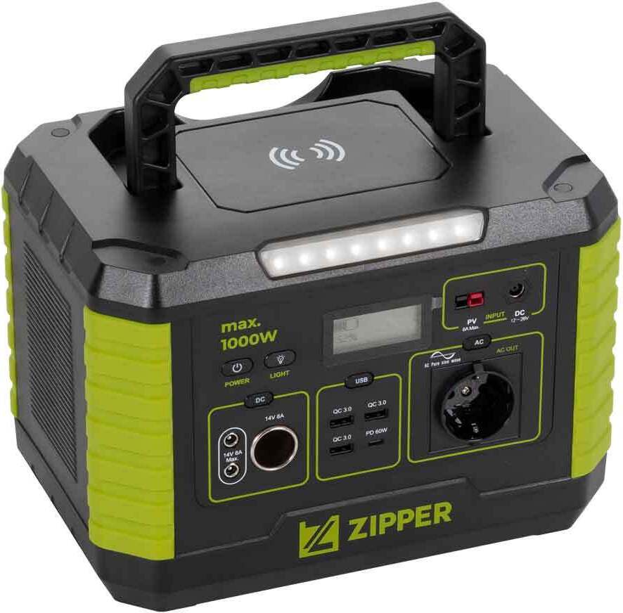 Zipper ZI-PS1000 Powerstation 1000W 230V AC, USB, 999 Wh