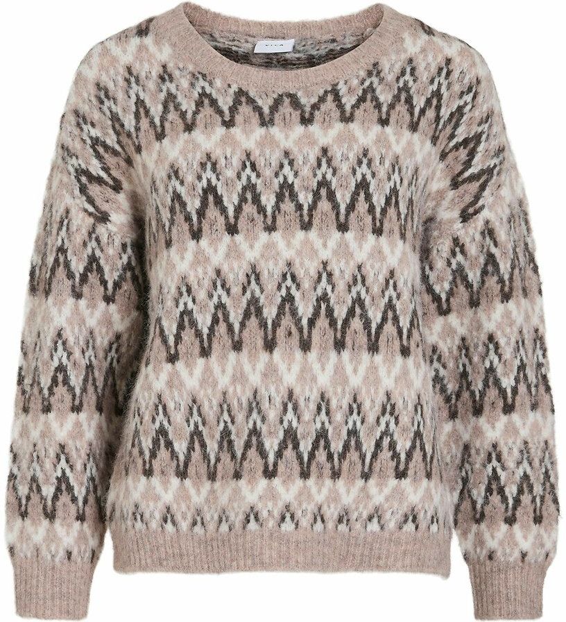 VILA Pull col rond jacquard