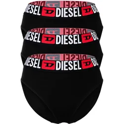 DIESEL Damen Highwaist-Slips, 3er Pack - SAM-D-CORE, Cotton Stretch, Logobund Schwarz / XS