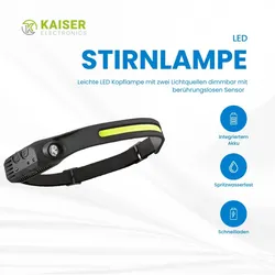 LED Stirnlampe berührungslos LED mit 2 Lichtquellen