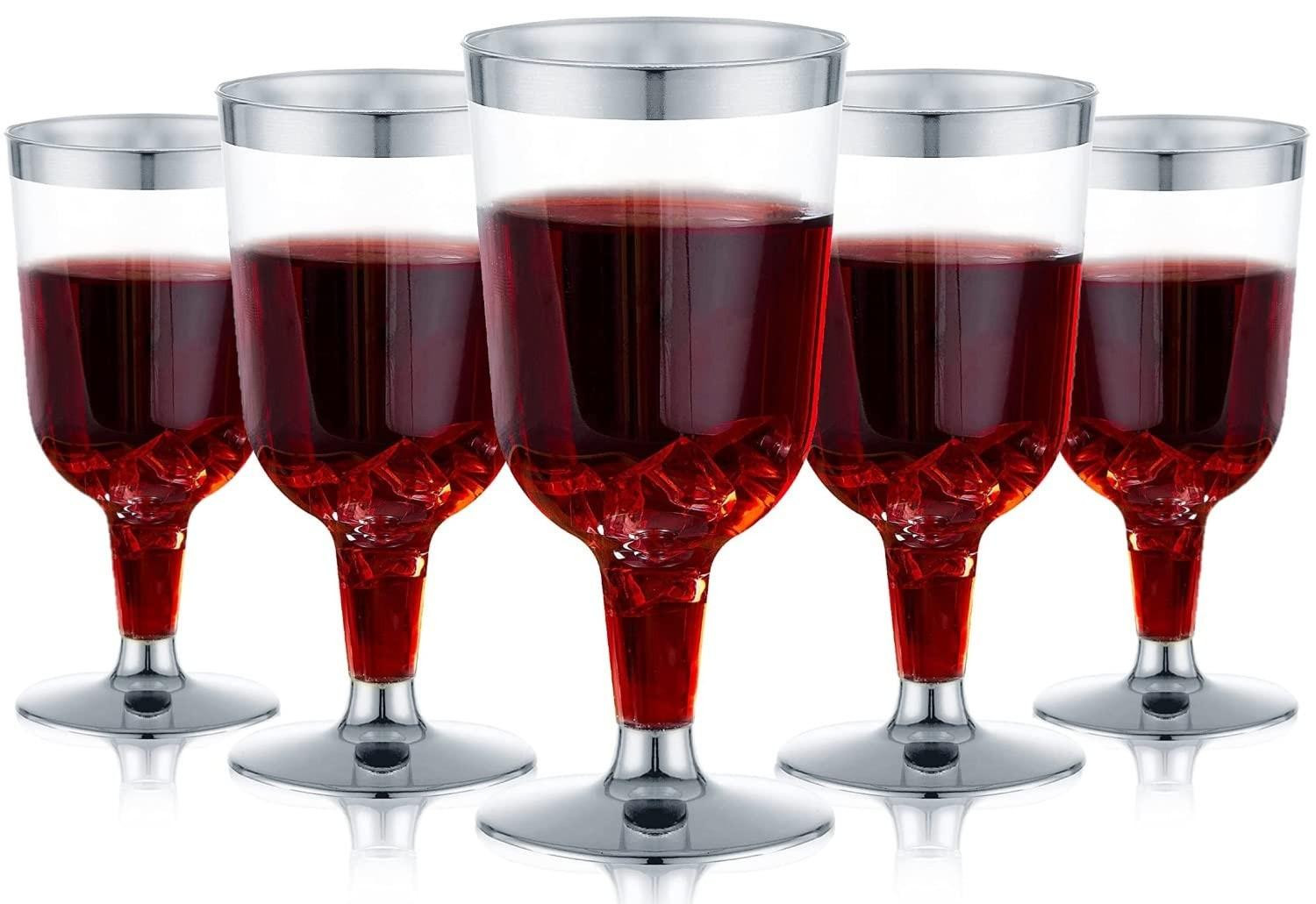 Set van 30 herbruikbare plastic wijnglazen