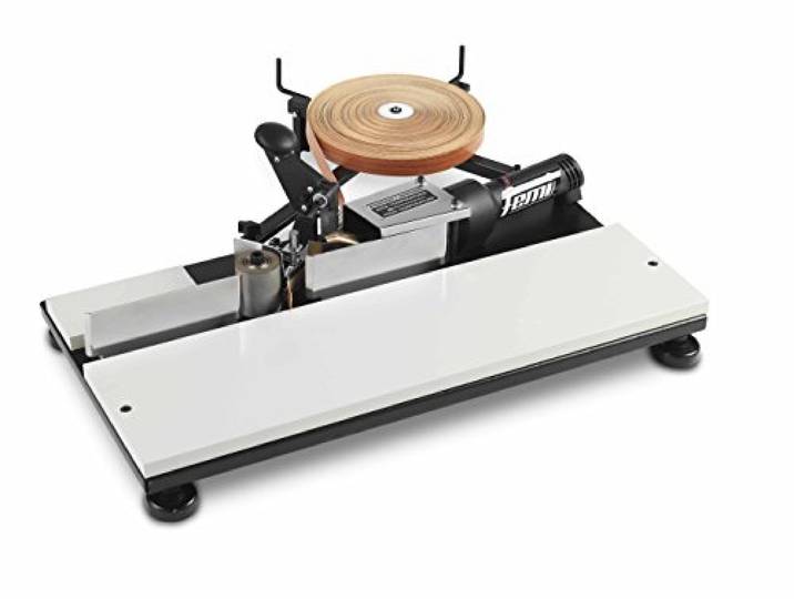 FEMI IB500 Encoladora-Chants 2000 W - Kantenbander mit Doppelführungsband und Rasentrimmer, stabile Arbeitsplatte mit Blechständer, geschlossene Bandhalterung, gebogene Kanten
