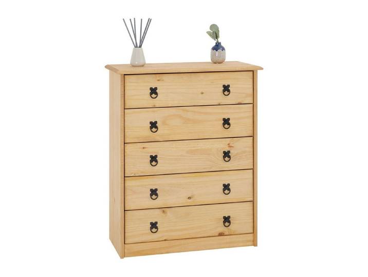 CARO-Möbel Kommode BARRIO, Kommode Sideboard High Anrichte Schubladenschrank Mexiko Stil Landhaus