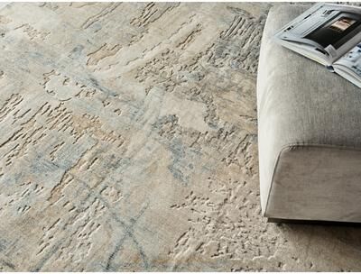 Exquisite Rugs Infinity Handmade Wool/Nylon in Ivory/Blue/Terracotta Area Rug