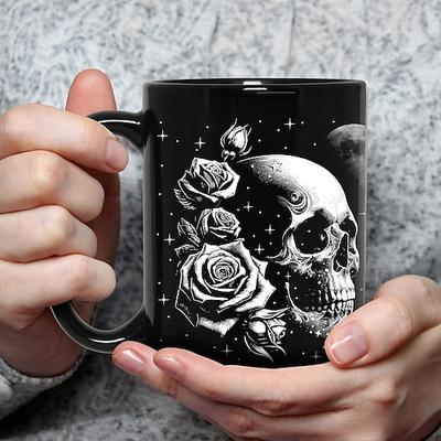 Totenkopf-Tasse, 13 oz, Gothic-Geschenke für Frauen, Totenkopf-Geschenke für Frauen – Hexengeschenke, Totenkopf-Geschenke für Männer, einzigartiger großer Totenkopf-Kaffeebecher – Gothic-Dekor, Gothic-Tasse – Totenkopf-Tasse, Gothic-Geschenke für...