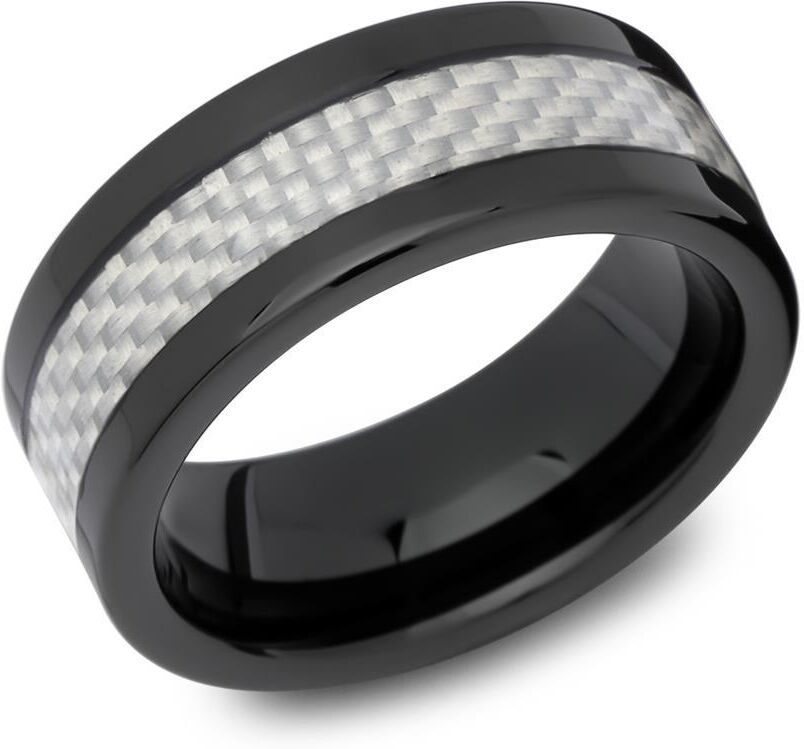 Unique Schwarzer Wolframring Carbon robust schwarz