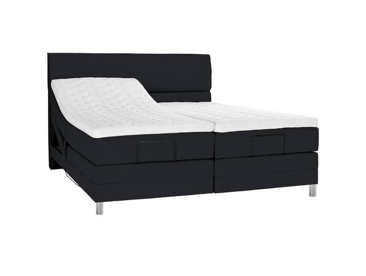 Voleo Boxspringbett, Schwarz, Kunststoff, H3, 7-Zonen, Höhe ca. 19 cm, 200x200 cm, Über- und Sondergrößen erhältlich, gepolstertes Kopfteil, Stoffauswahl, Topper geteilt, in verschiedenen Größen Matratze Härtegraden Matratzenauswahl, Topperauswahl, Kopfteilauswahl, geteilt, Schlafzimmer, Betten, Doppelbetten