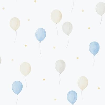 Galerie Wallcoverings Bambino Collection Floating Balloons Matte Finish Non-woven Wallpaper Roll