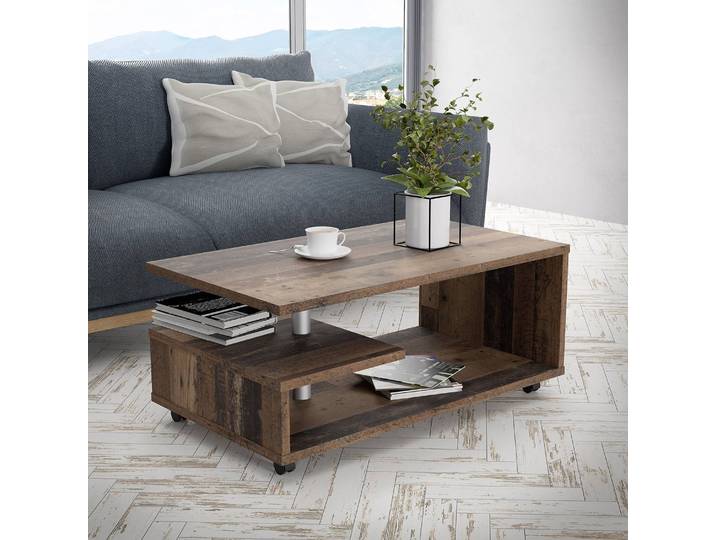 Couchtisch Haskell 105 x 46 x 60cm Braun/Altholz Dekor