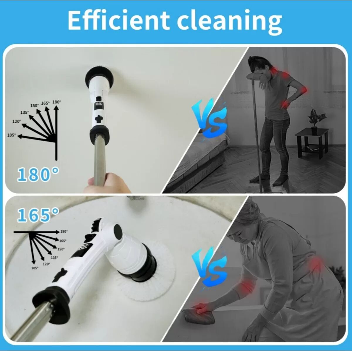 INF 8-in-1 Akku-Elektro-Spin-Scrubber mit LCD-Display & Einstellbarem Drehmoment, kompatibel mit inf.se