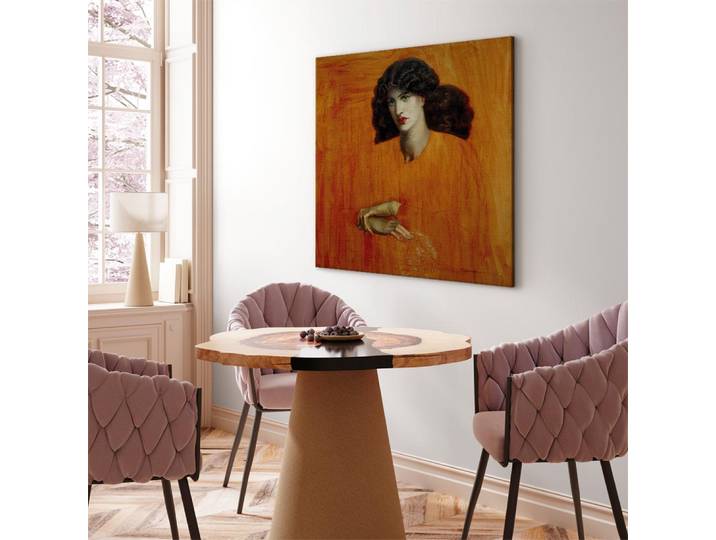 Leinwandbild La Donna della Finestra Filz Braun/Braun 80 x 80cm