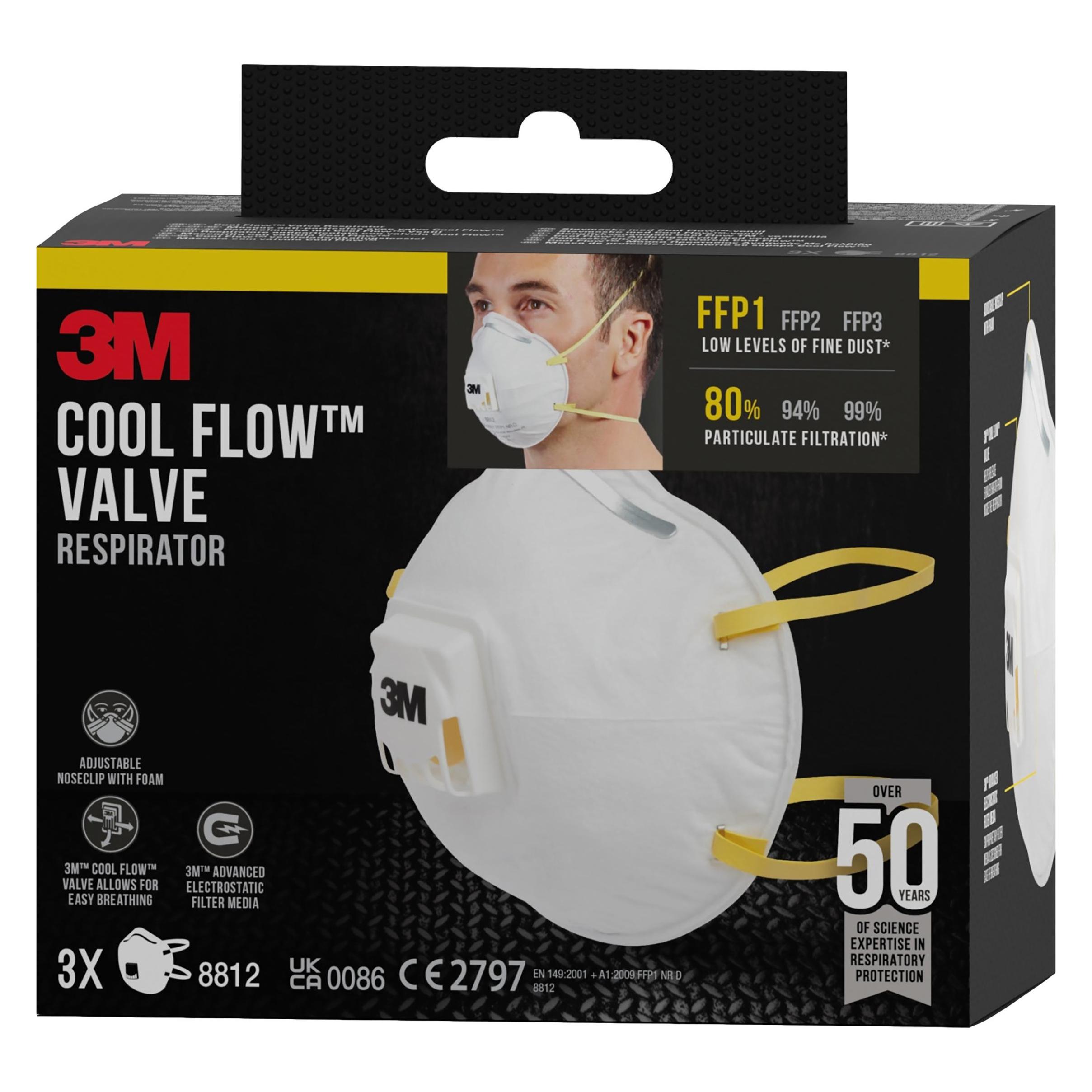 3M Aura Maske mit Ventil (FFP1, 3x) (8812C3)