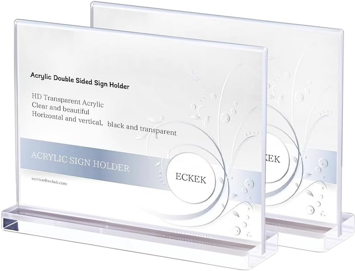 Acryl Sign Houder A4 Horizontaal - Dubbelzijdig Menu Display - Helder