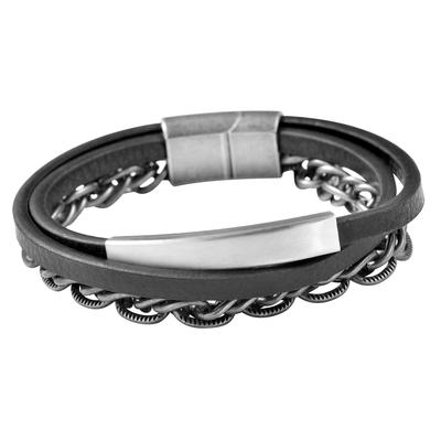 Armband ADELIA´S "Armband aus Leder 21 cm", schwarz, Armbänder, Damen, 21cm, Leder, Armband, Ein kleines Geschenk mit großer Wirkung