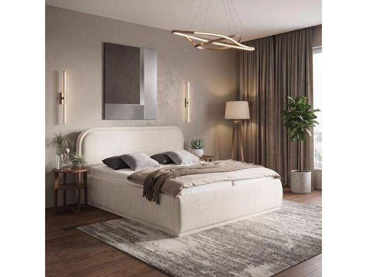 Polsterbett Serenis Komfort Webstoff 180x200cm Organisch, Mit Kopfteil
