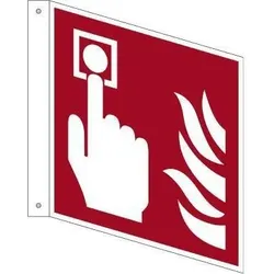 Neutralware Hinweisschild Brandmelder Fahne ISO 7010 F005 200x200mm PVC