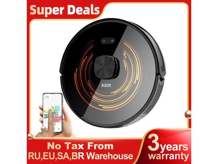 (code promo: AA1500) Robot Aspirateur ABIR X9, Système Laser, Nettoyage UV Double, Technologie Auto Carpet Boost, Cartes Multi-Étages, Nettoyage Personnalisé par Pièce