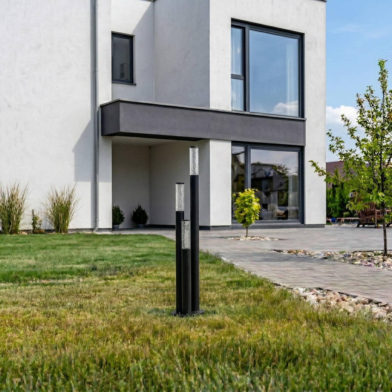 Pathway Light Gavros Lindby, dimmable, Black, Aluminium, Modern, Outdoor lights