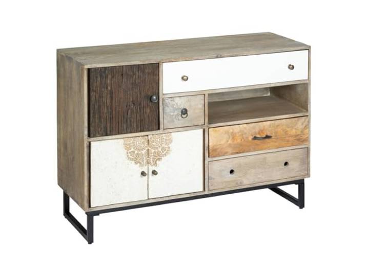 Atmosphera – Koval Sideboard aus Mangoholz, 115 x 40 cm, 4 Schubladen, 3 Türen, Ethno-Stil – Für Wohnzimmer, Lounge, Schlafzimmer