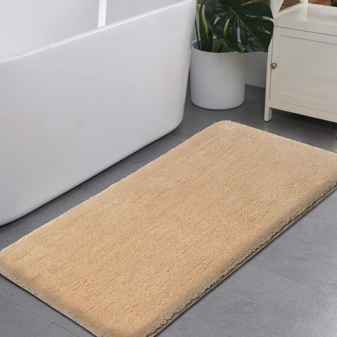 Ebern Designs Rectangle Bath Mat Creme Beige 70cm/120cm