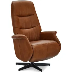 Relaxsessel Atella Leder Cognac - Drehsessel mit Liegefunktion & Fußstütze