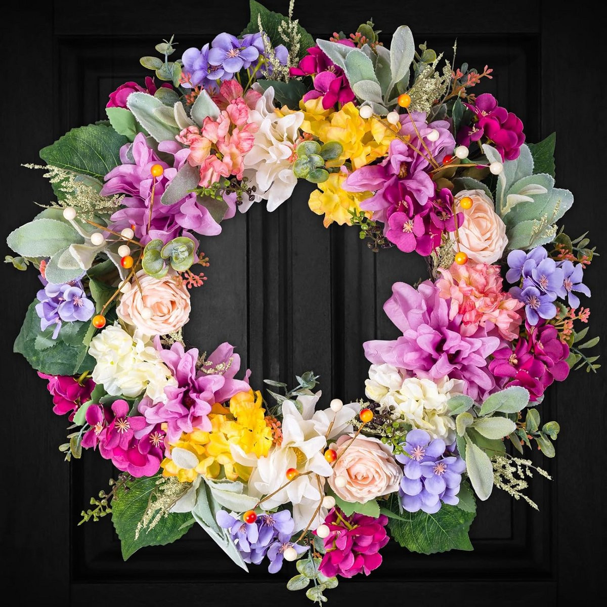 Handgemaakte Lente en Zomer Decoratie Krans voor aan de Voordeur