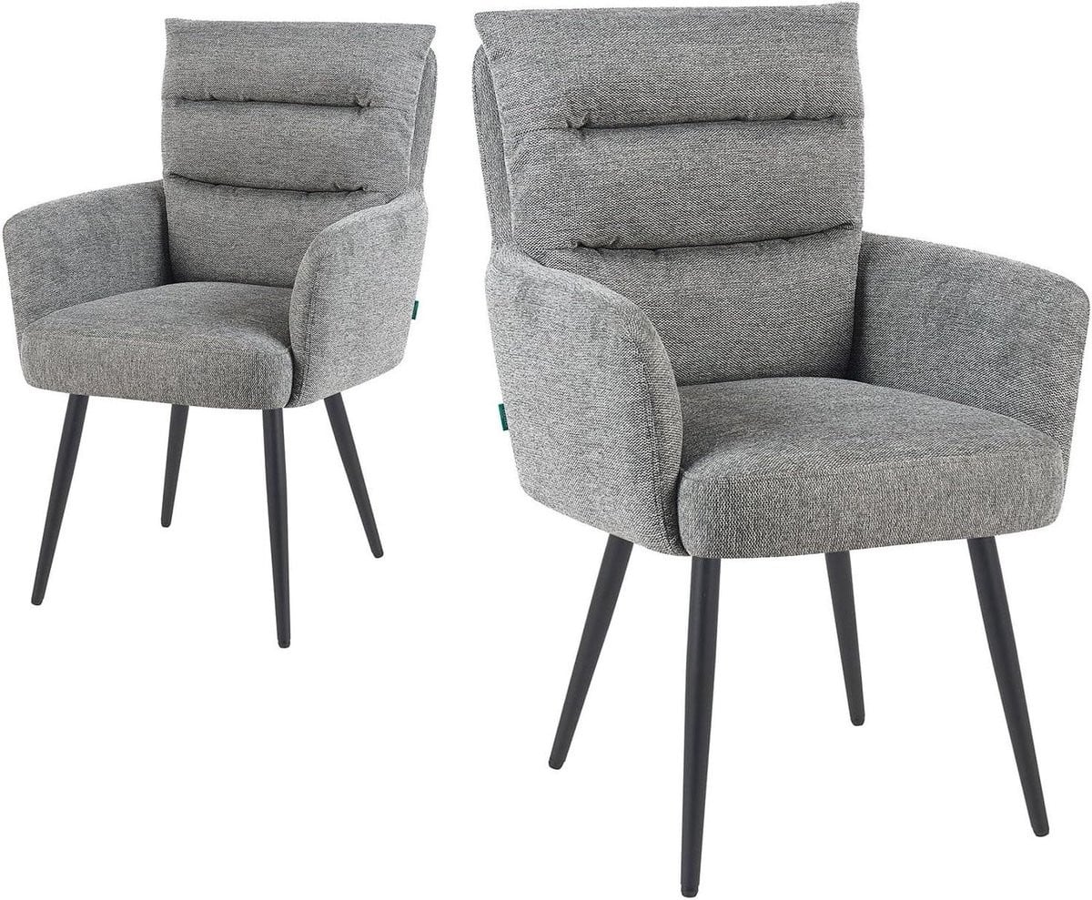 Set van 2 comfortabele eetkamerstoelen met pocketvering vulling