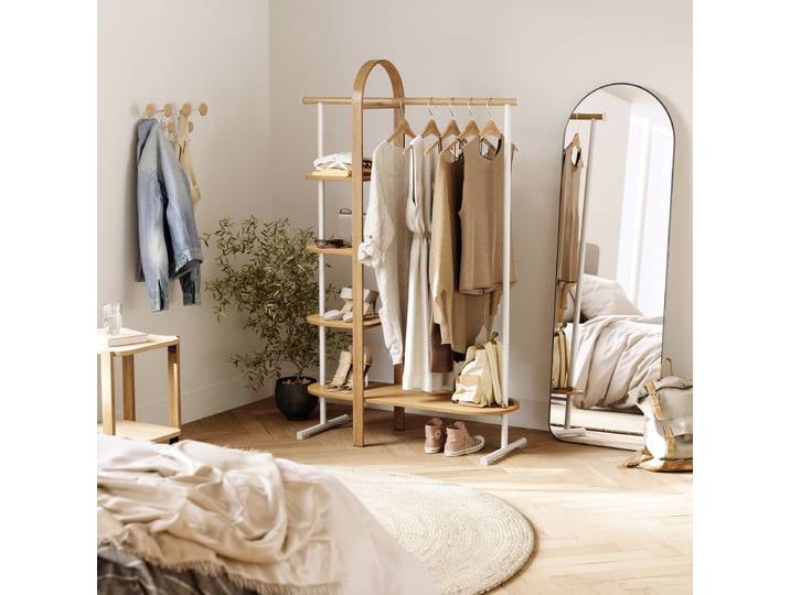 Porte-manteau Bellwood large 106 x 167 x 39cm Blanc/Beige