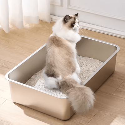 Inspire Curations SteelGuard 304 Stainless Steel High Sided Cat Litter Box one Size