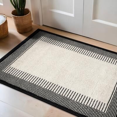 World Rug Gallery Modern Abstract Bordered Area Rug