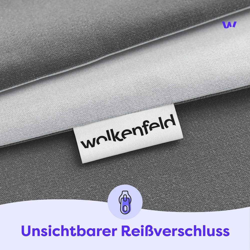 Bettwäsche WOLKENFELD "Allergiker Bettwäsche, unfassbar weich", grau (hellgrau, dunkelgrau), B/L: 155cm x 200cm, 1 Stk., 1 Stk., Microfaser, B/L: 80cm x 80cm, 2, Microfaser, Obermaterial: 100% Polyester, Bettwäsche, Bettwäsche, 135x200 cm, 155x220 & Überg
