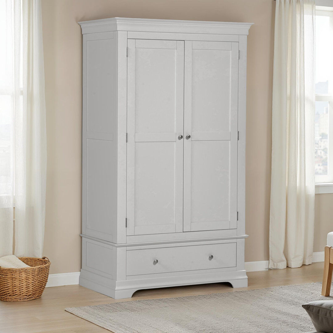 ClassicLiving Adaleya 2 Door 1 Drawer Wardrobe Grey