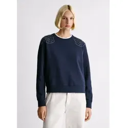 Pepe Jeans für Damen. PL5800027 Ellis navy Sweatshirt (S), Lässig, Baumwolle, Marine